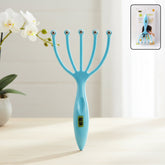 Five-finger head massager with rolling ball tips for scalp relaxation