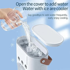 Double Head Mist Cooling Fan with Remote | 3-Speed USB Rechargeable Air Cooler for Desk & Bedroom (1 Pc With Remote)