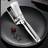 Stainless steel cooking tong with slotted design for frying and draining oil