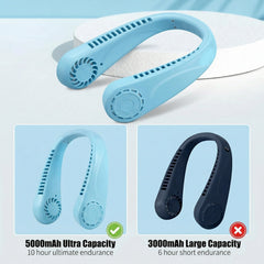 Rechargeable Hanging Neck Fan – Hands-Free Portable Cooling Fan (1 Pc)