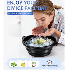 Ice Facial Bowl with Ice Tray | Foldable Silicone Ice Bath Bowl for Skin Tightening & Face Care