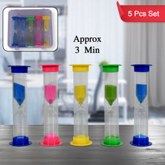 A pink sand timer is surrounded by circular images depicting various activities like yoga, handwashing, eating, cooking,