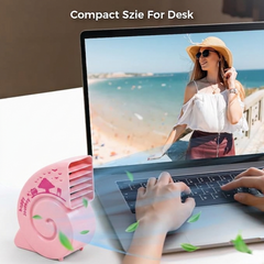 Cute USB Mini Desk Fan | Portable Rechargeable Silent Cooling Fan for Office & Bedroom