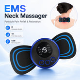EMS Neck Massager USB Rechargeable | Portable Cervical & Body Pain Relief Massager with 8 Modes