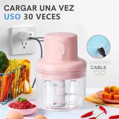 Electric Mini Garlic Chopper 250ml | USB Rechargeable Food Chopper with Stainless Steel Blades | Portable Kitchen Grinder