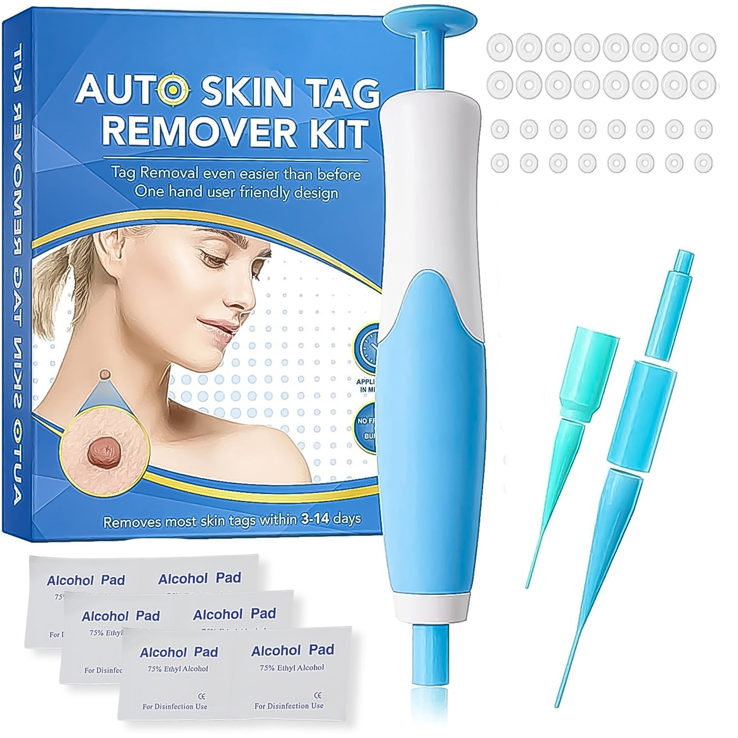 Skin Tag Remover Kit 2 In 1 For Micro To Large (2 Mm - 8 Mm 1 Set)