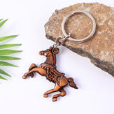 Premium metal horse shape keychain with detailed engraving