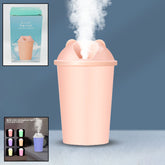 Cute Bear USB Mini Humidifier – Portable Air Humidifier with Multicolor Light for Bedroom, Car & Office (1 Pc)