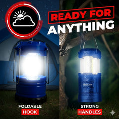 Portable Camping LED Lantern Light, Battery Operated White Light Tent Lamp with Handle