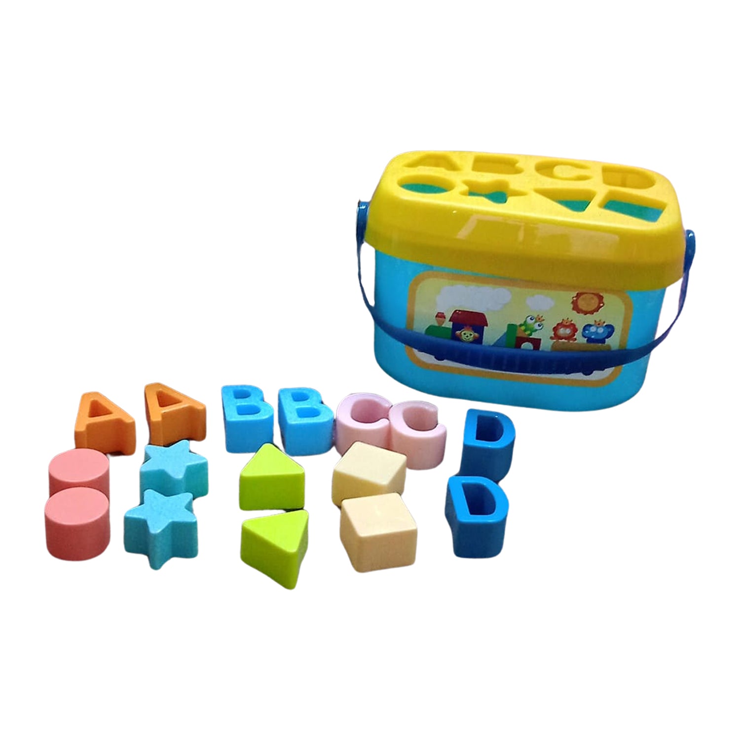 Baby Shape Sorter Toy with Geometric Stacking Blocks (16 Pc)