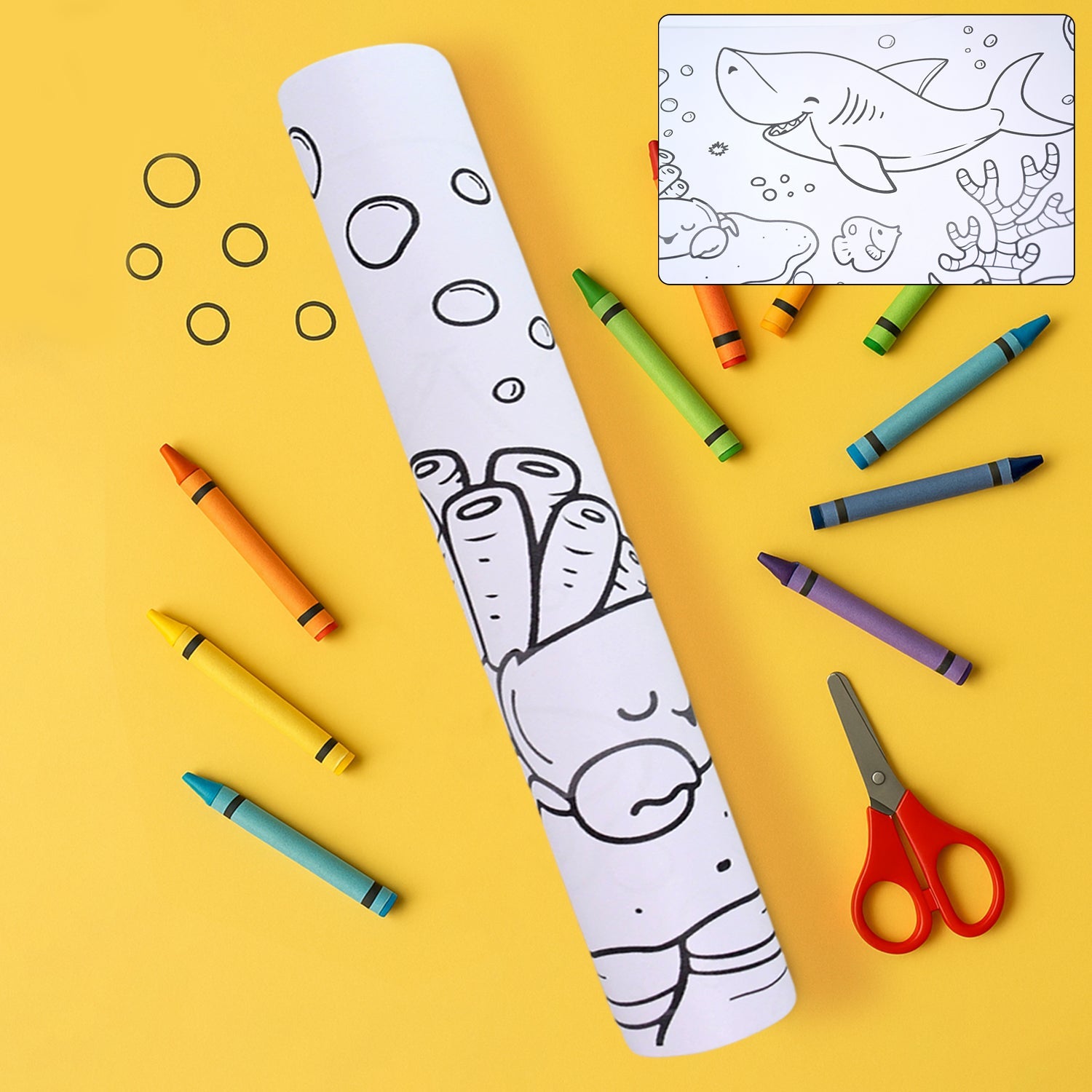 Educational Coloring Roll – Giant Ocean-Themed Art Paper for Kids