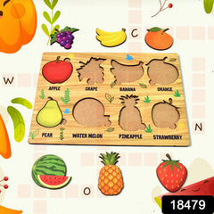 Wooden Fruit Puzzle – Toddler Learning Board | Inventive Play