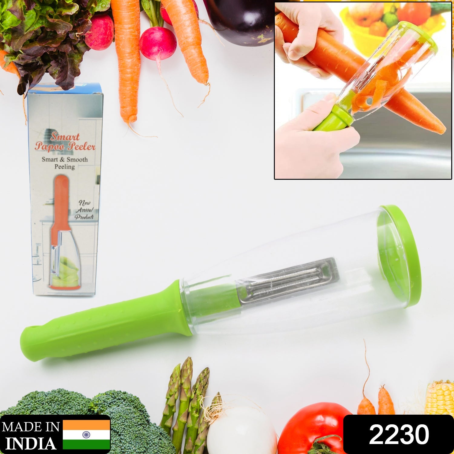 Smart Vegetable Peeler – Mess-Free with Container | Quickslice