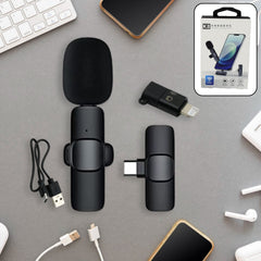 Close-up of the intelligent noise cancelling microphone for clear audio capture.