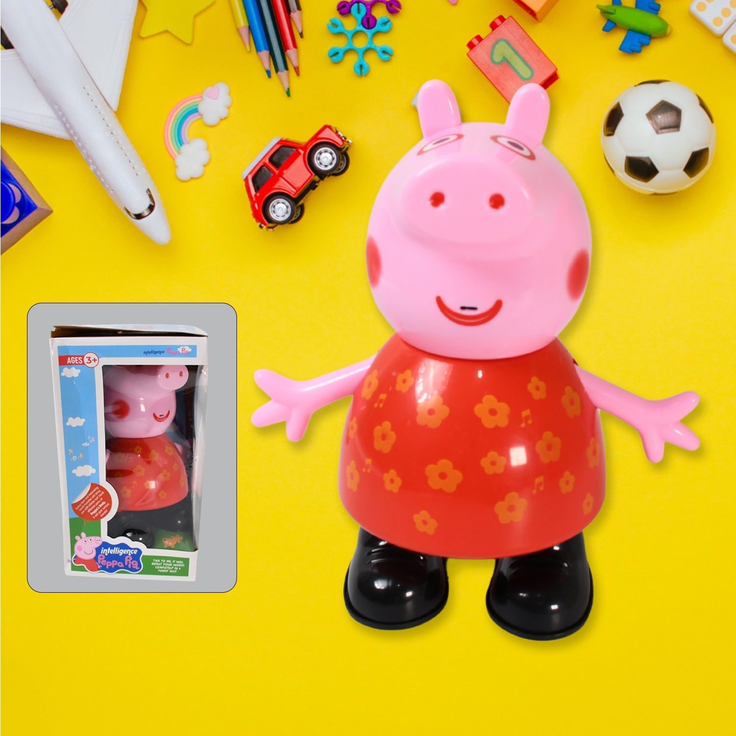 Pig Pretend Play Toy – Movable Soft Rubber Figure | Play & Move