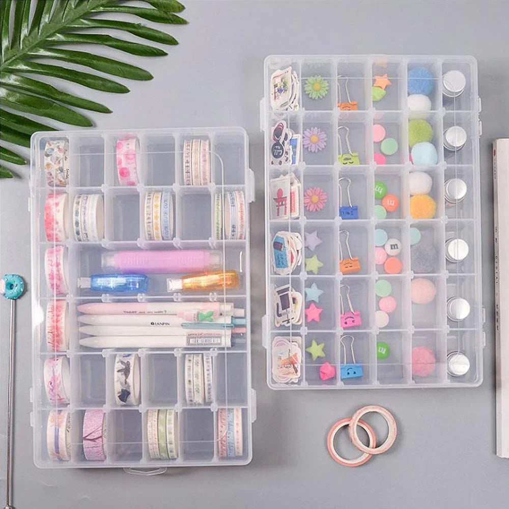 Plastic Organizer Box – 36 Grids, Adjustable Dividers | Organivo