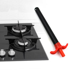 Ergonomic handle of the FirePot stainless steel gas lighter for comfortable grip.