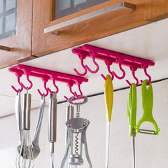 Multi-Purpose Hanging Organizer – 6 Durable Pink Hooks