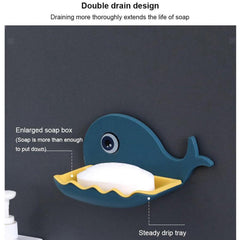 Wall Mounted Soap Holder – Fish Shape Double Layer Adhesive | VelvetBubbles