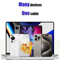 Close-up of FastCord Pro multi-device 4-in-1 charging cable connectors