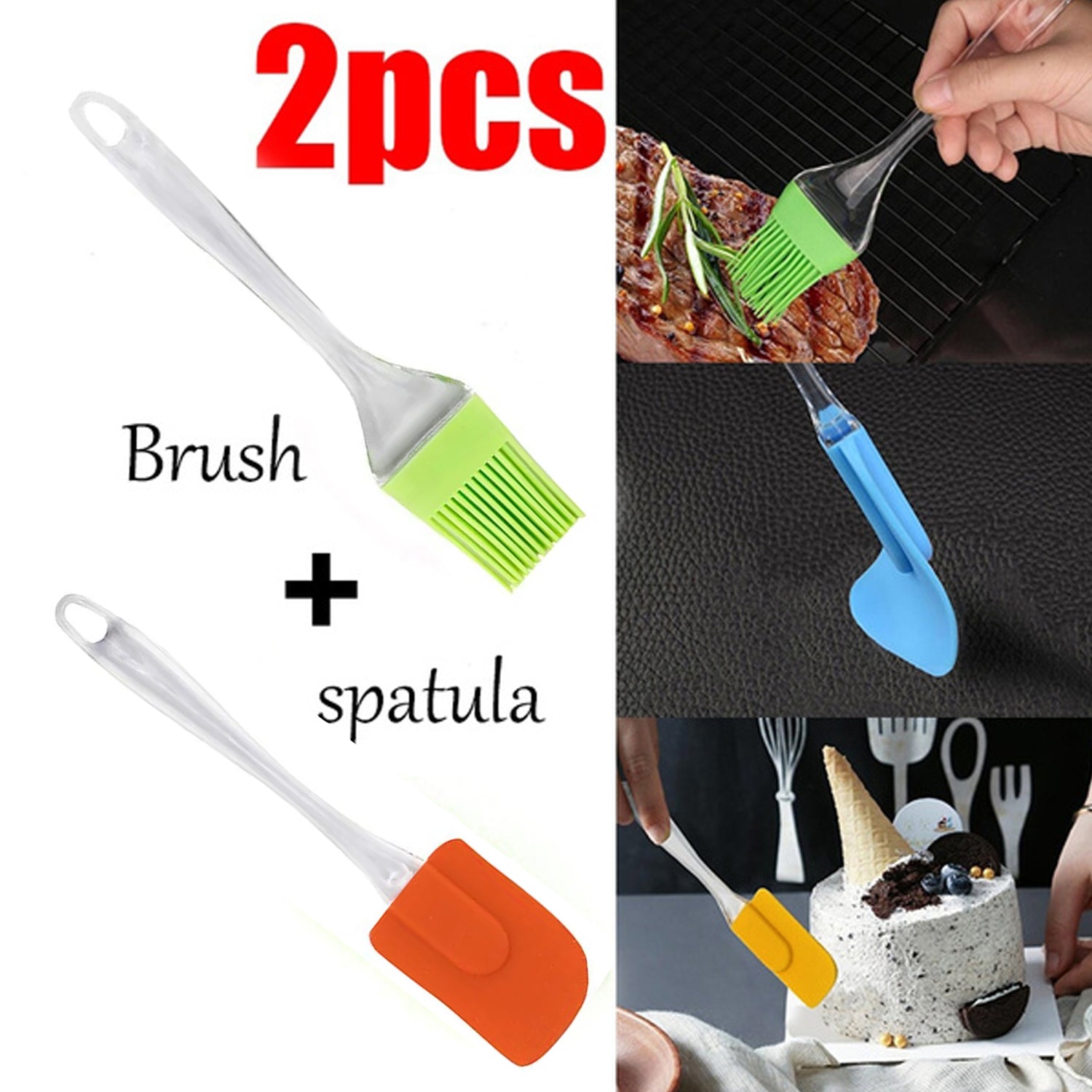 Silicone Spatula & Brush Set – 2 Pcs Non-Stick Bakeware | Bake & Dwell