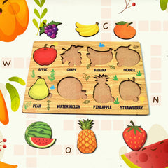 Wooden Fruit Puzzle – Toddler Learning Board | Inventive Play