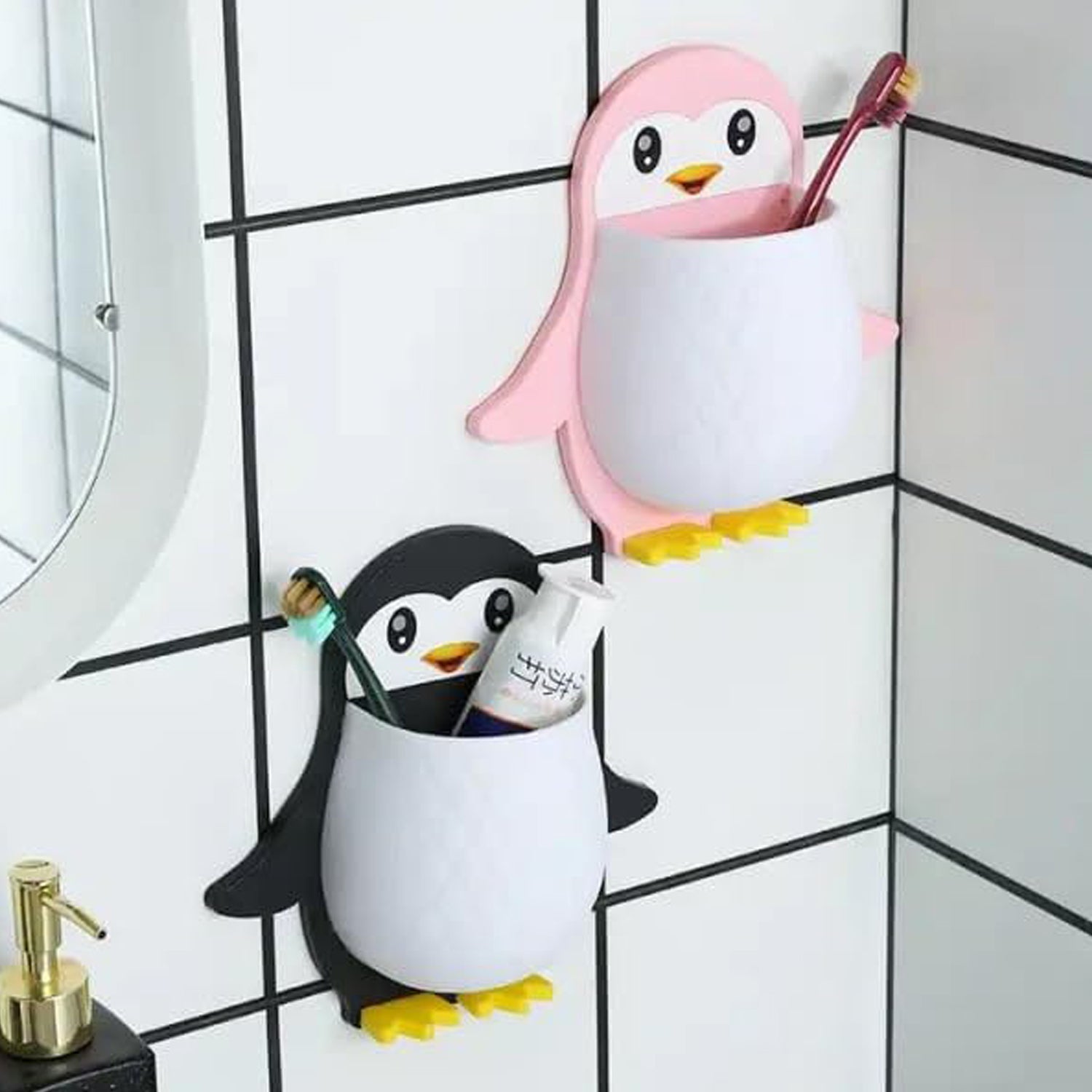 Penguin Storage Box – Wall Mount Organizer for Remote & Toothbrush | VoltDesk
