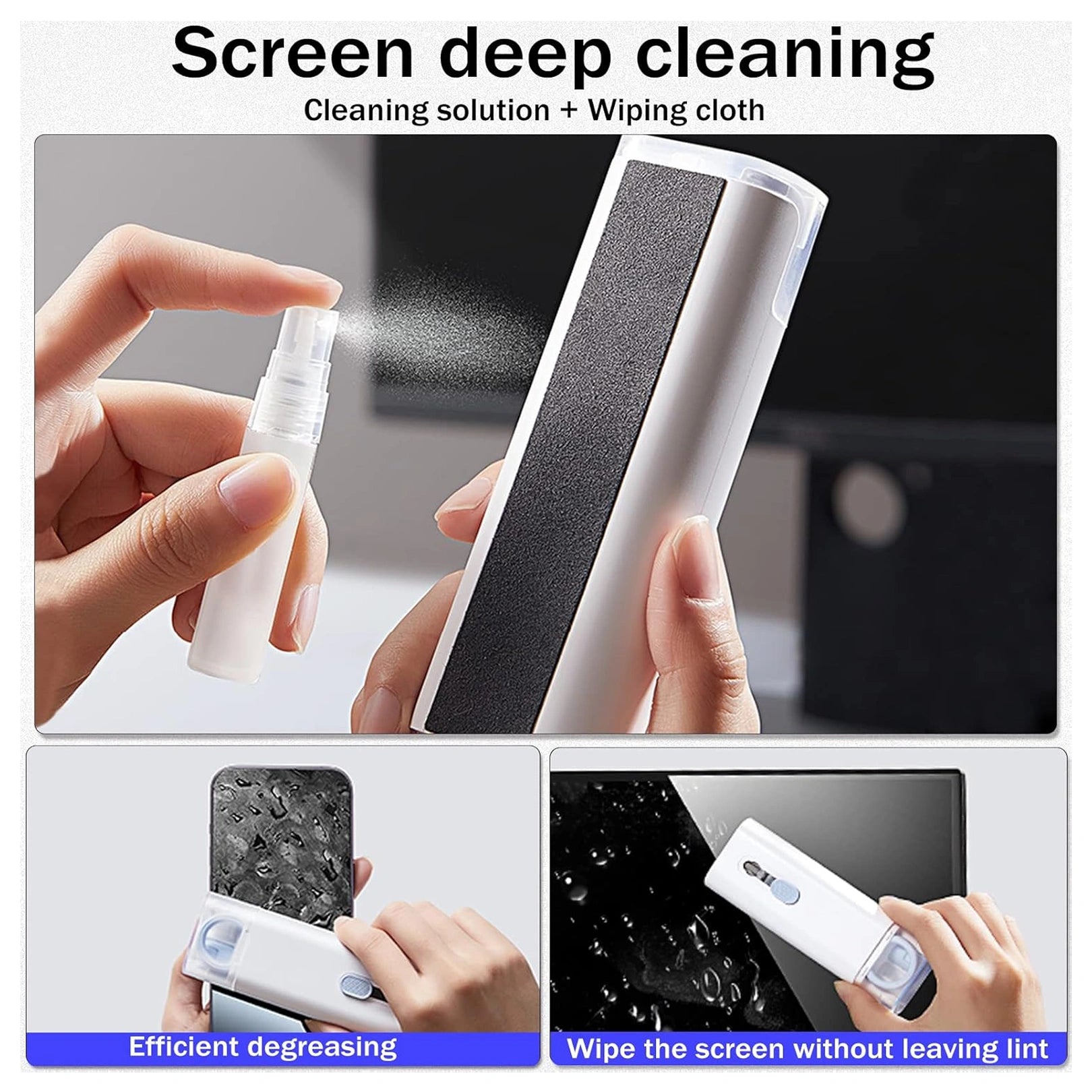6462 7 In 1 Electronic Cleaner Kit Cleaning Kit For Monitor Keyboard Airpods Screen Dust Brush Including Soft Sweep Swipe Airpod Cleaner Pen Key Puller And Spray Bottle