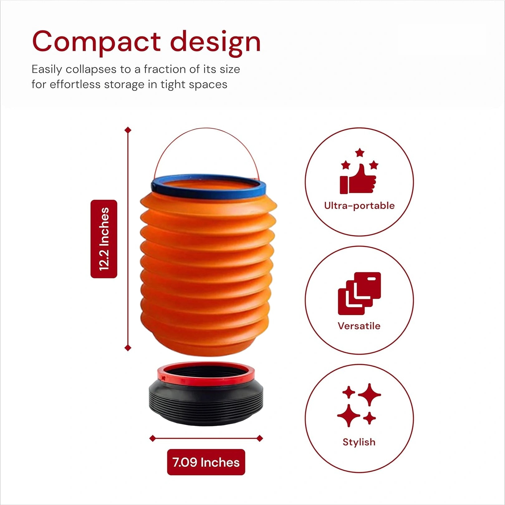 Foldable Storage Bucket for Home, Kitchen, Car, and Outdoor Use | Compact & Durable Multiuse Water Container 4L Capacity