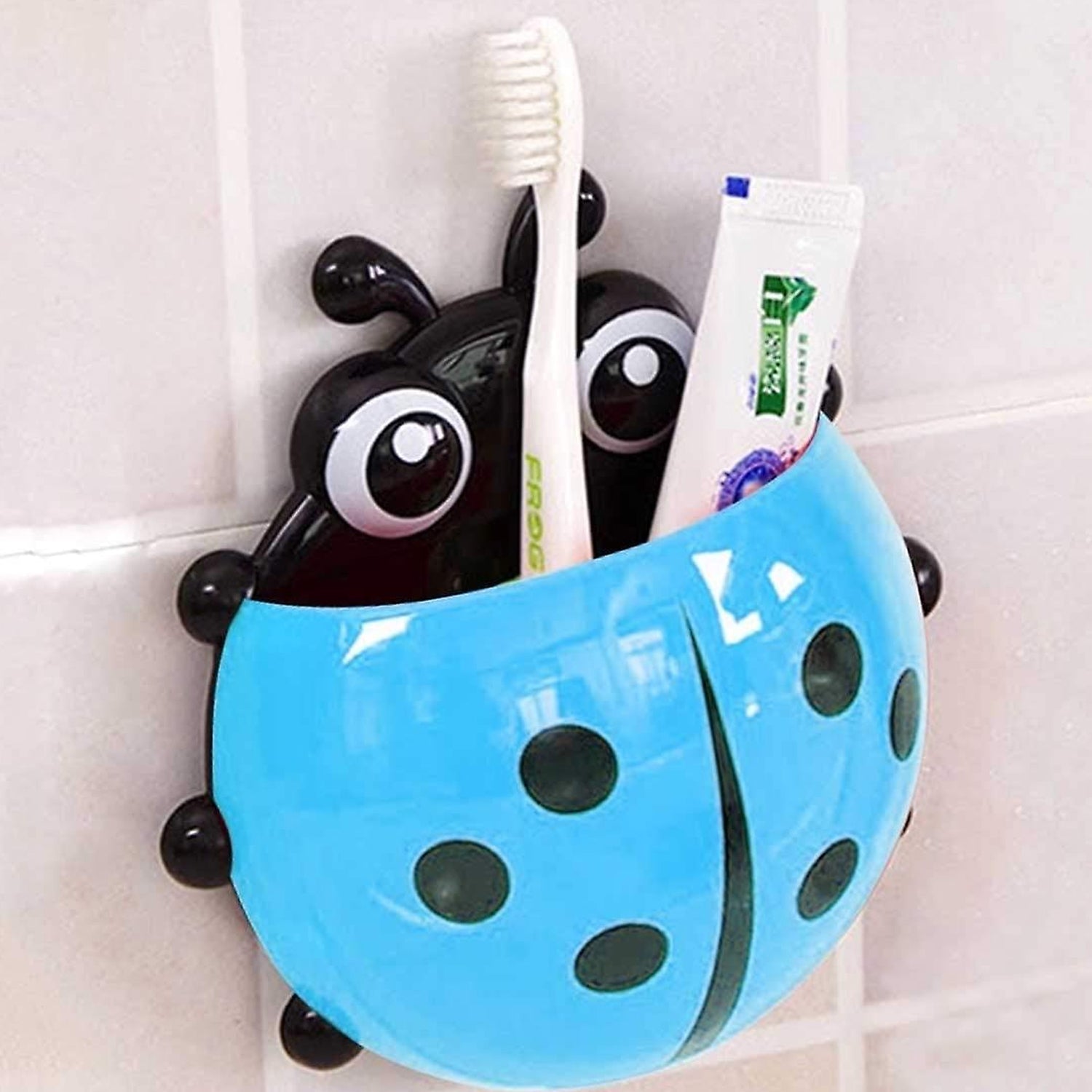Ladybug Toothbrush Holder – Suction Hook Bathroom Organizer | BrushedUp