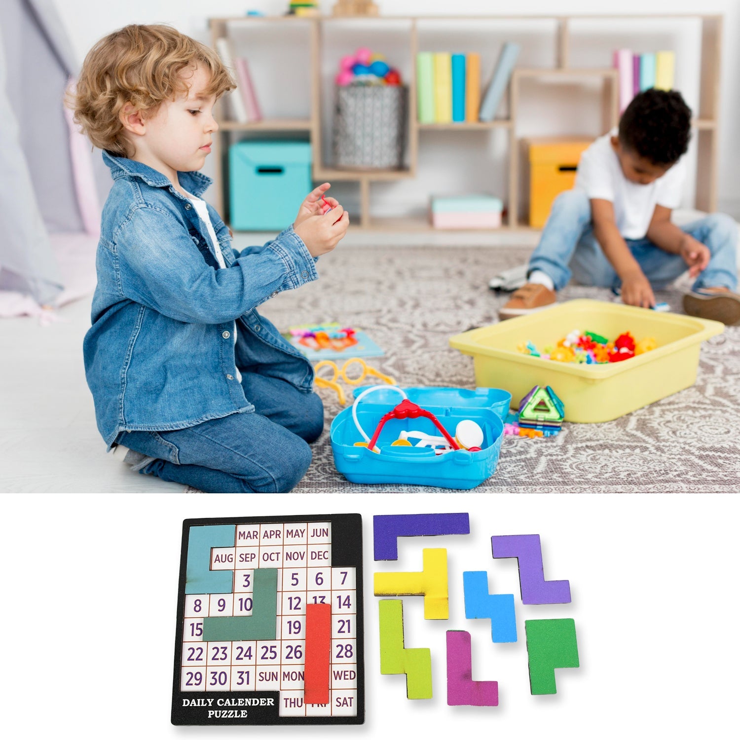 Wooden Daily Calendar Puzzle – Mind Challenge Game | Inventive Play