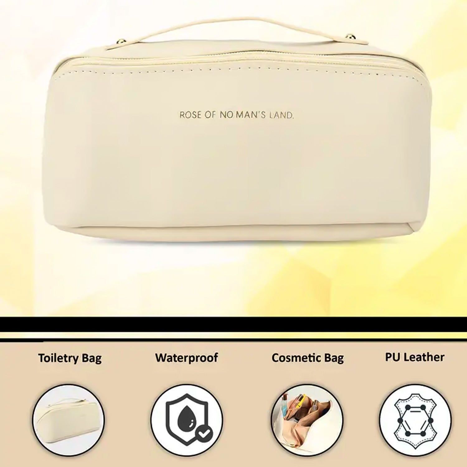 Travel Makeup Organizer – Waterproof Compact Pouch with Handle