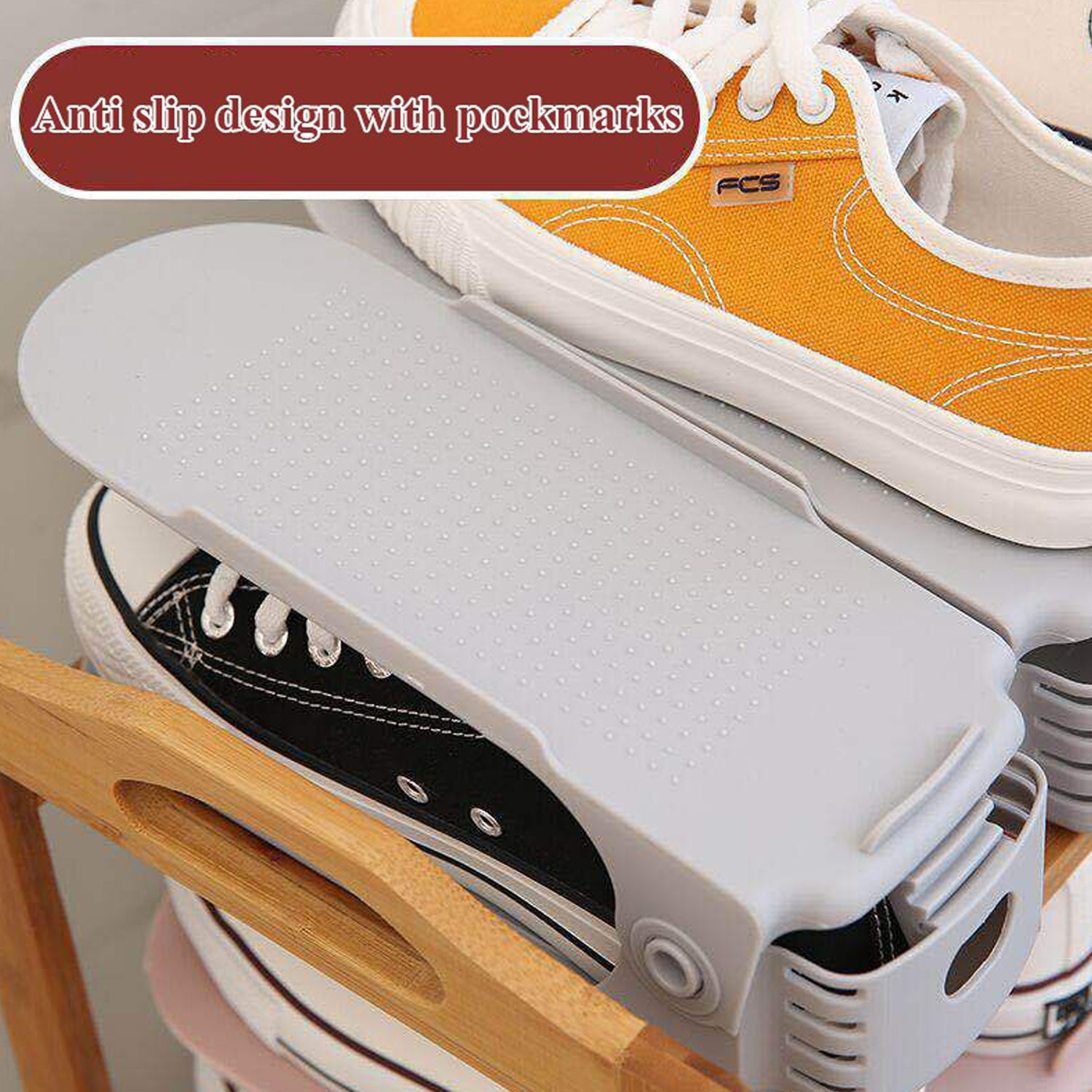 Adjustable Shoe Organizer – Folding Space Saver | Velvet Organizers