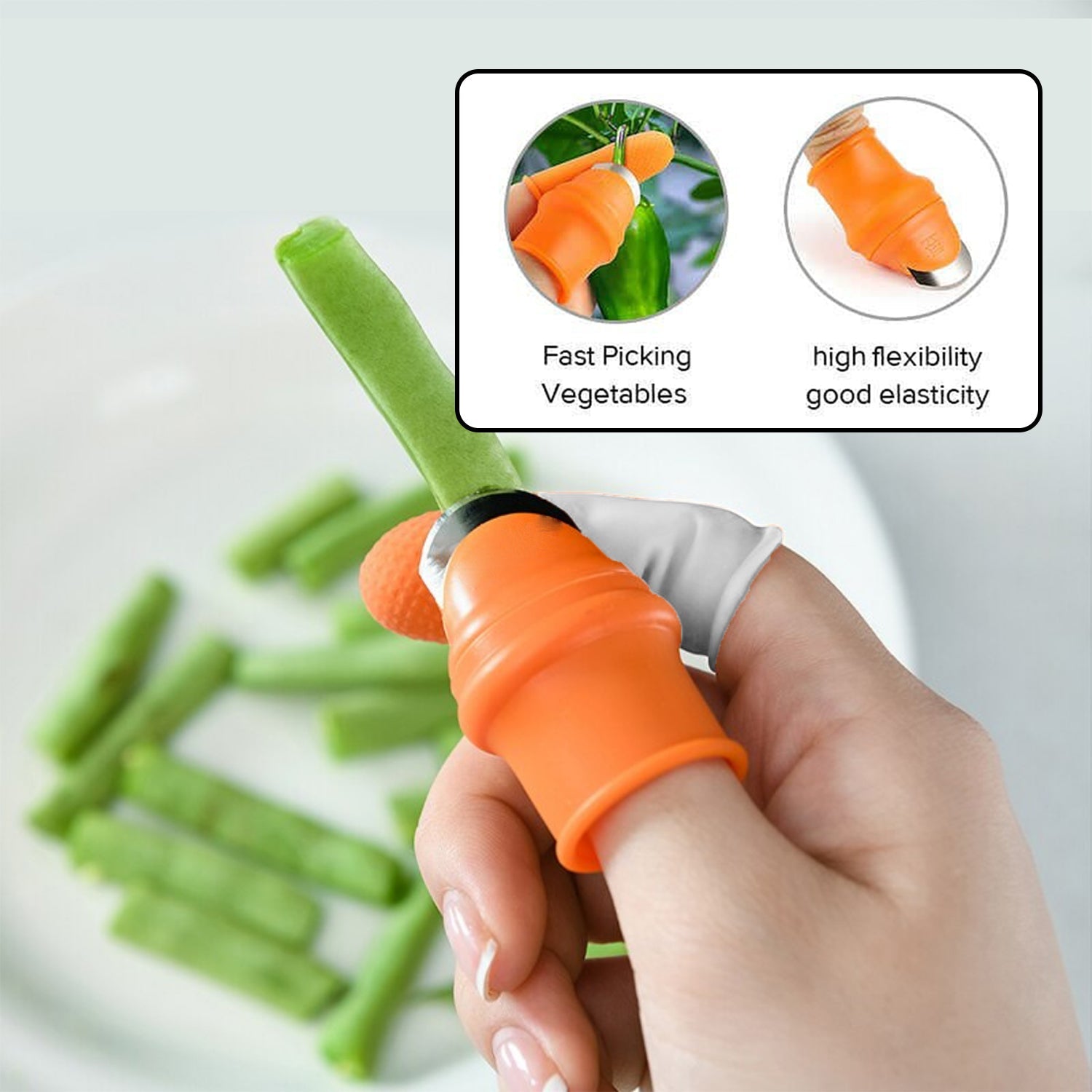 Vegetable Thumb Cutter Set – 5-Piece Sharp Blades | Quickslice