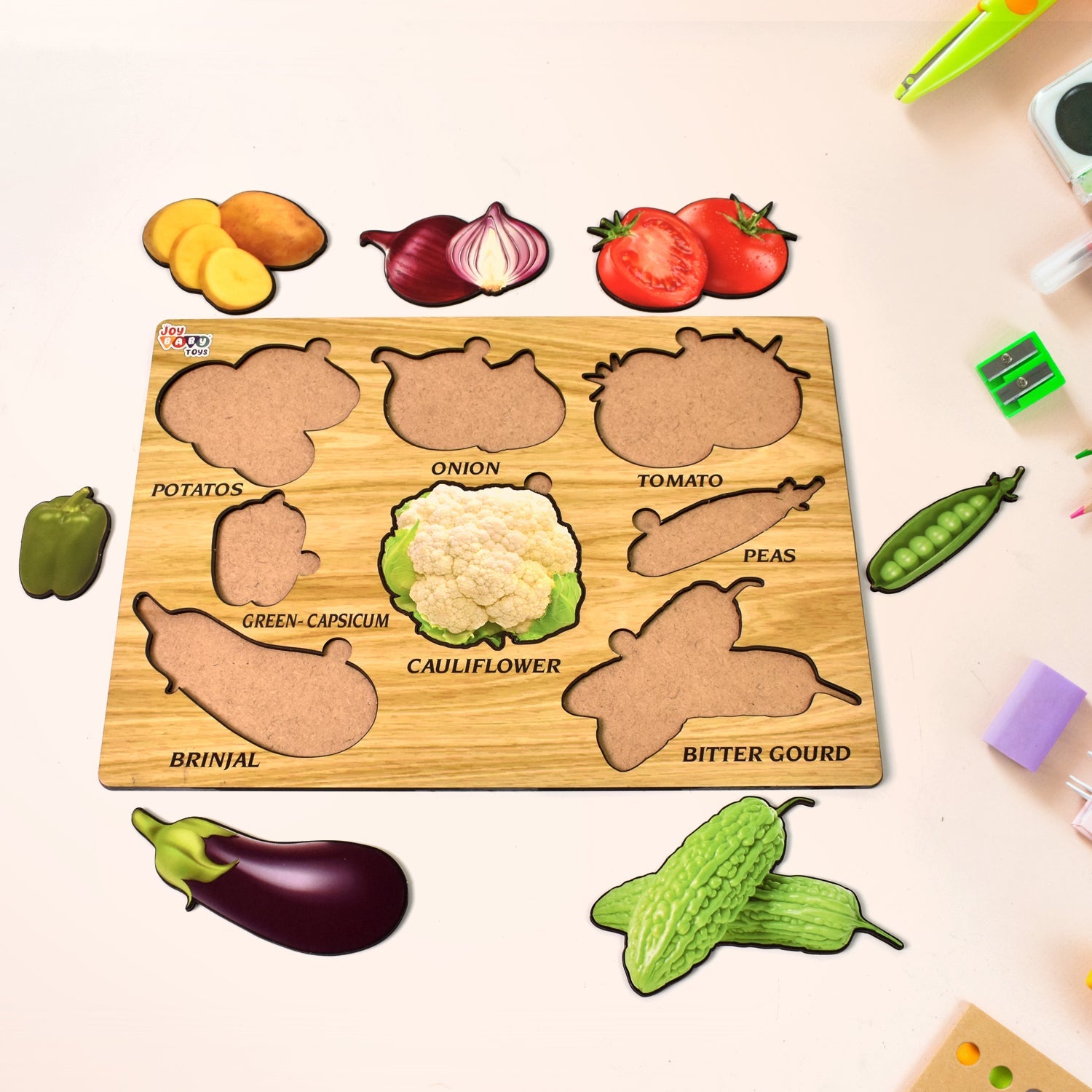 Wooden Vegetable Puzzle – Educational Toy for Toddlers | Inventive Play