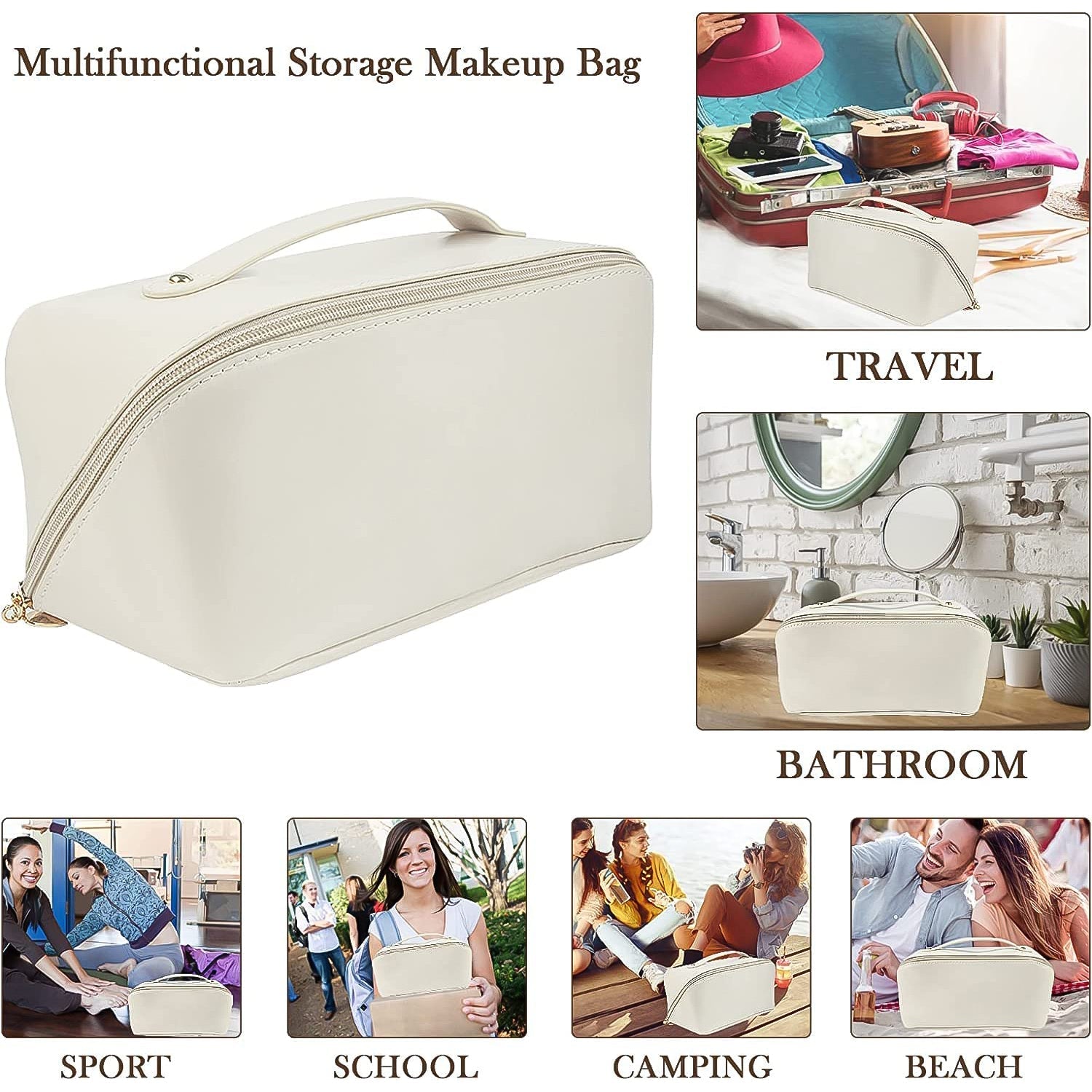Travel Makeup Organizer – Waterproof Compact Cosmetic Pouch