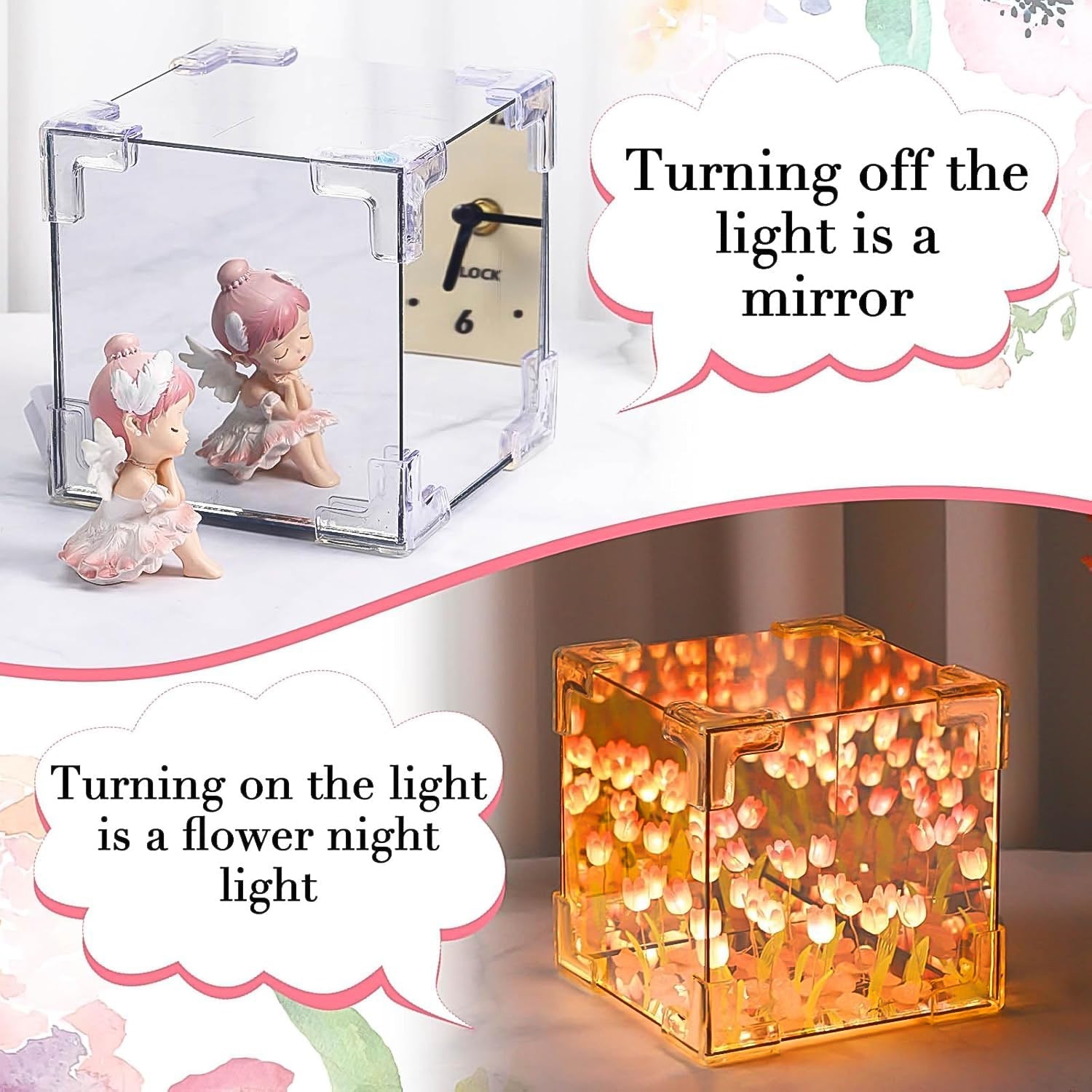 Tulip LED Night Lamp – Decorative Mirror & Light | Styleva