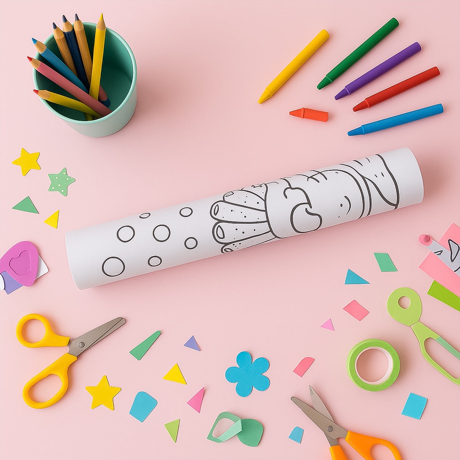 Educational Coloring Roll – Giant Ocean-Themed Art Paper for Kids