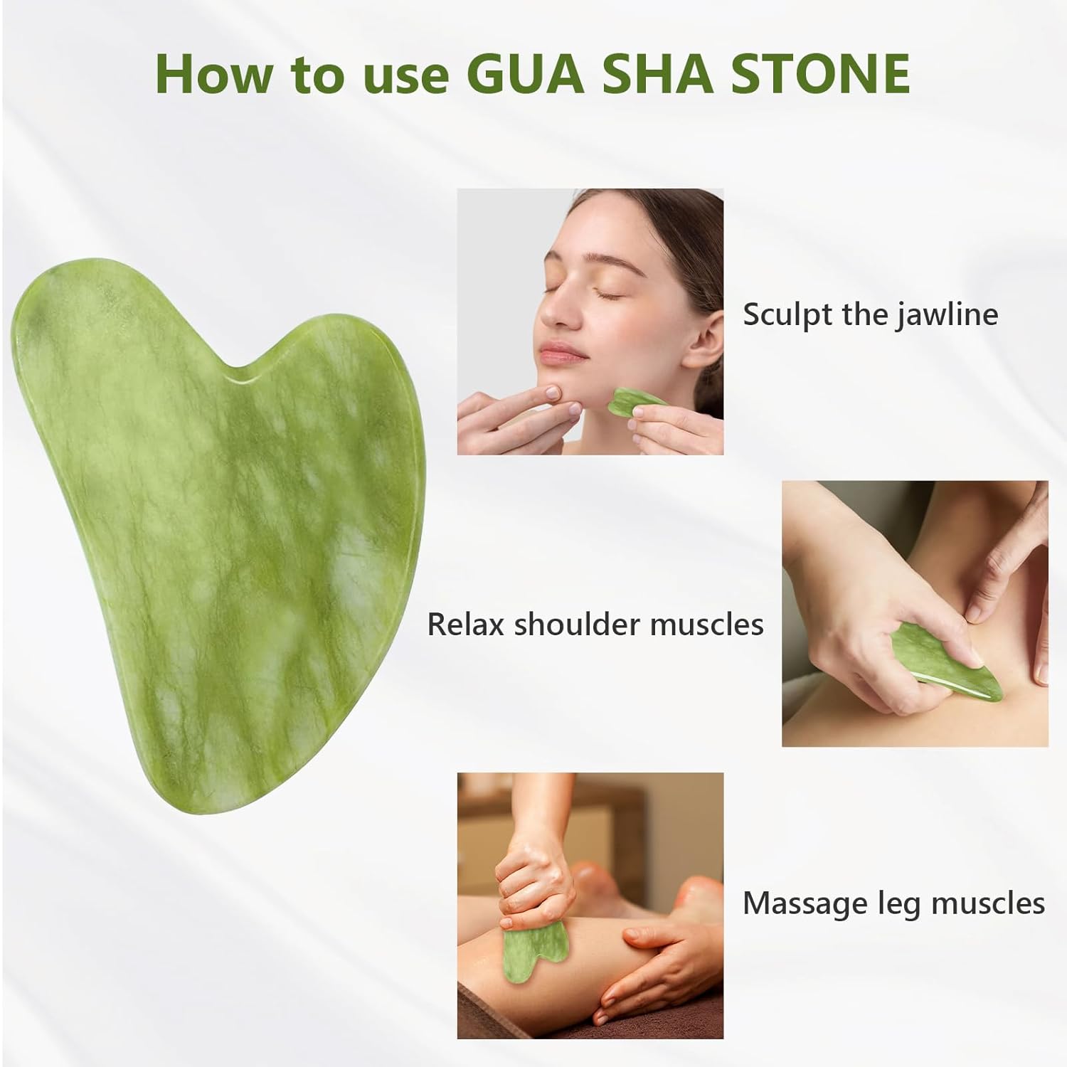 Jade Face Roller & Gua Sha Set – Skin Care & Relaxation Tool