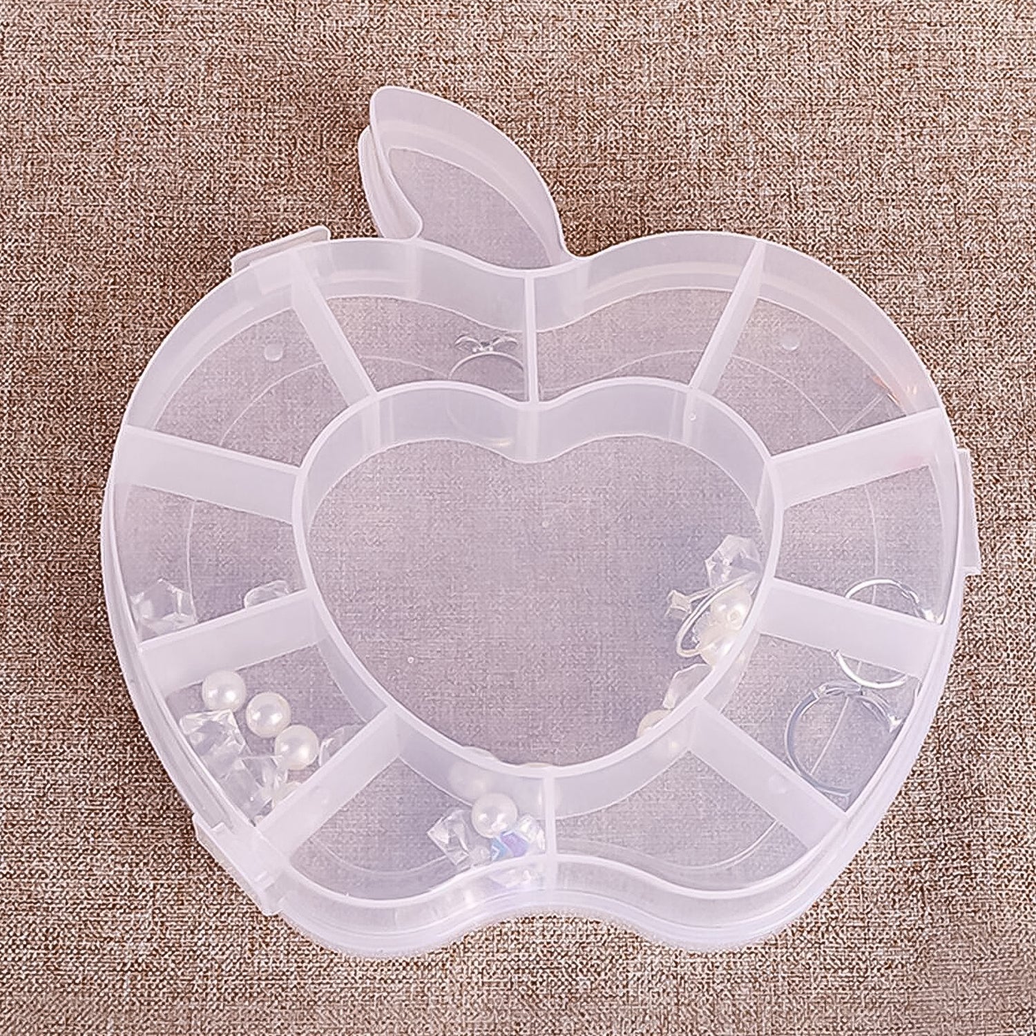 Apple Shape Jewellery Box – Transparent Plastic Organizer | LilyGleam