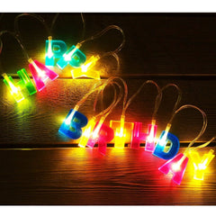 Happy Birthday LED String Lights – Battery Operated Multicolour | Indo Glow