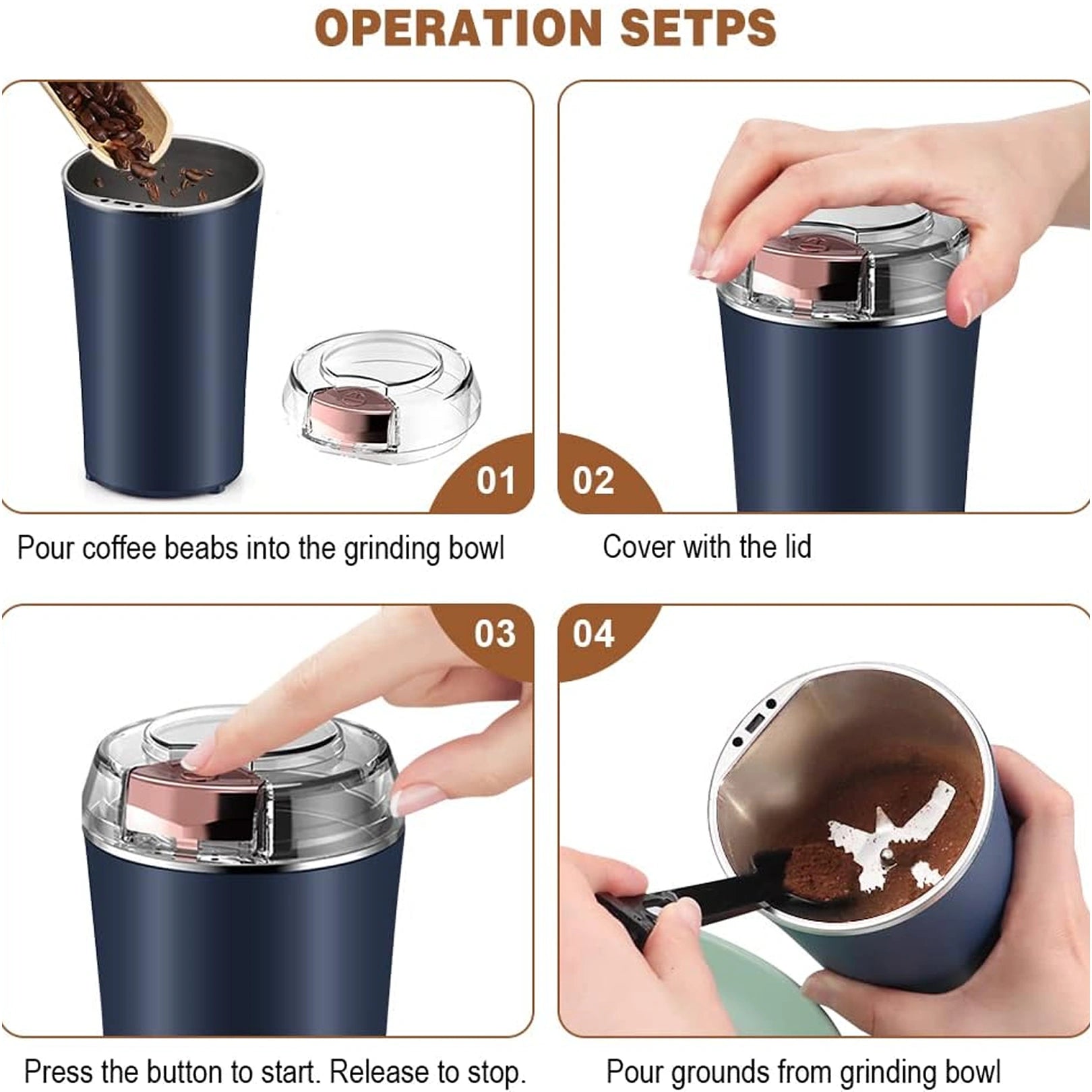 5324 Mini Mixer Small Blander Power Full Mini Grinder Electric Coffee Bean Grinder Grinder Machine Portable Grinder For Home And Office.