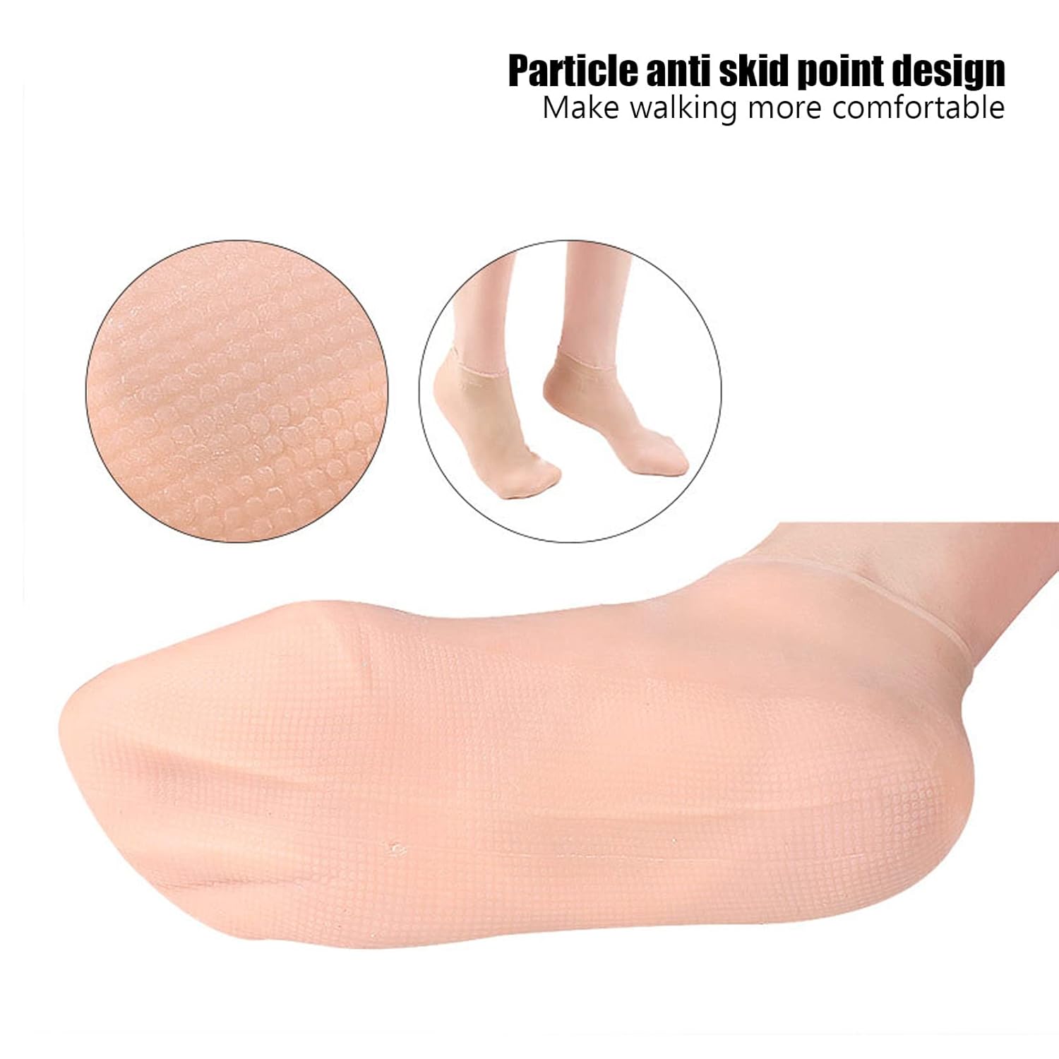 Moisturizing silicone socks for comprehensive foot care and prevention of dryness.