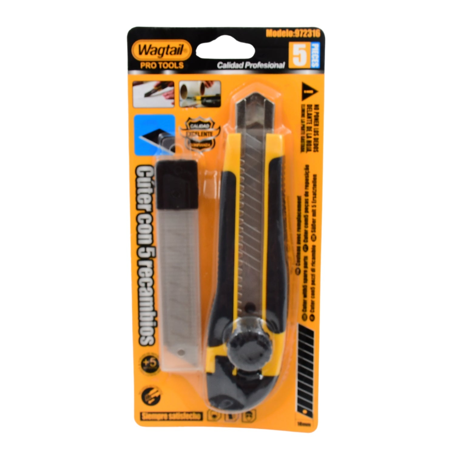 Cutter Knife Set – Heavy Duty Utility Knife with 4 Blades | Wagtail