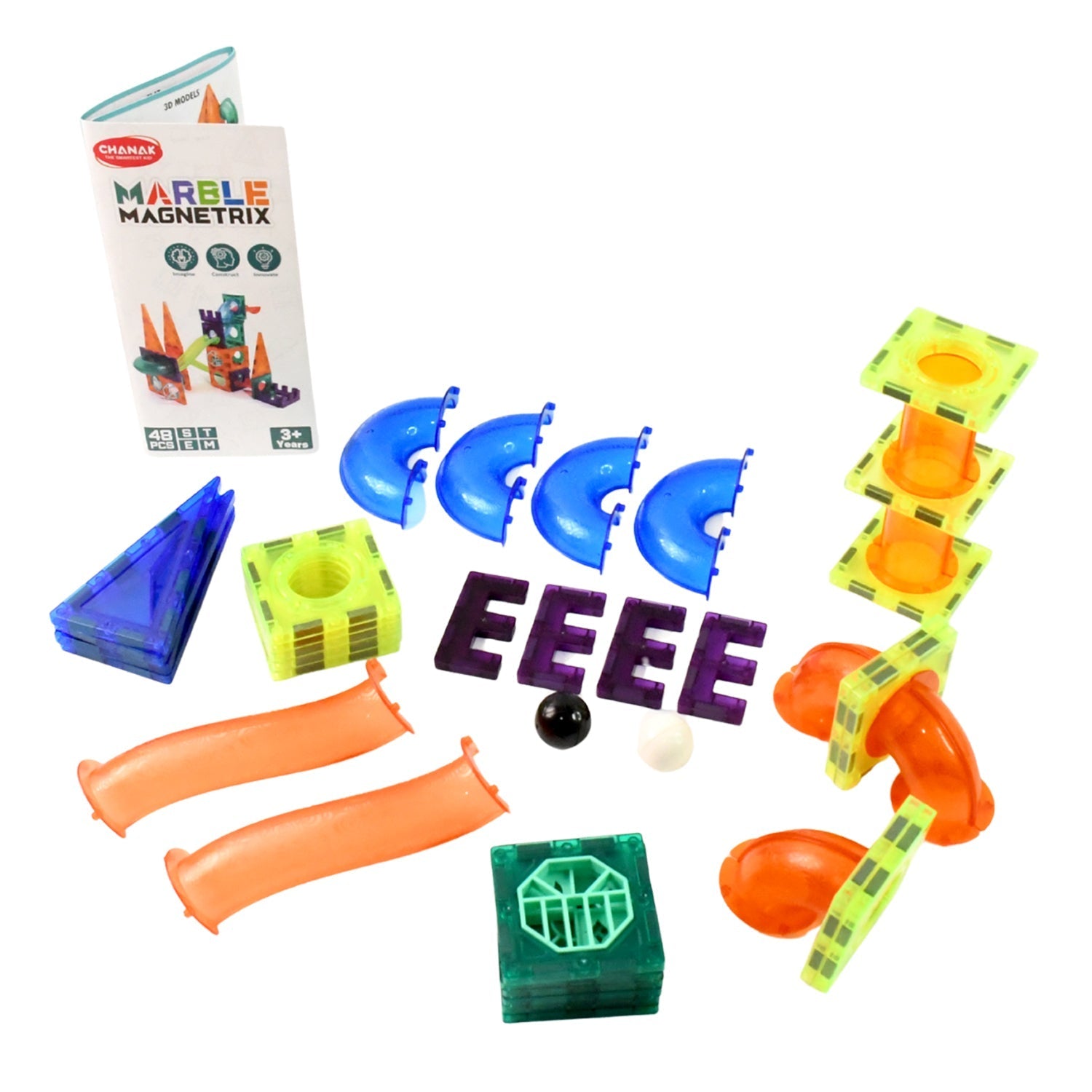 Magnetic Marble Run – 48-Piece STEM Building Set for Kids