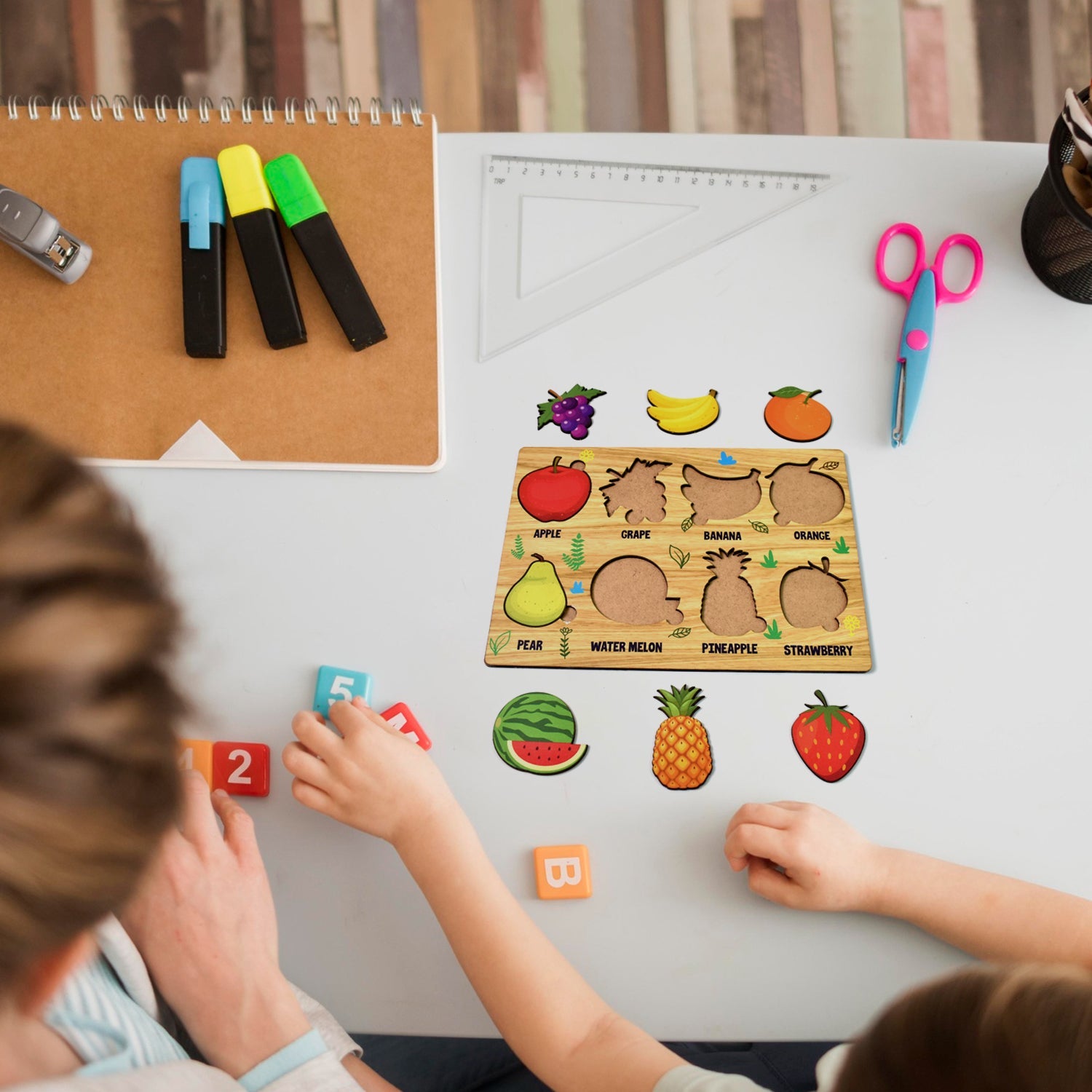Wooden Fruit Puzzle – Toddler Learning Board | Inventive Play