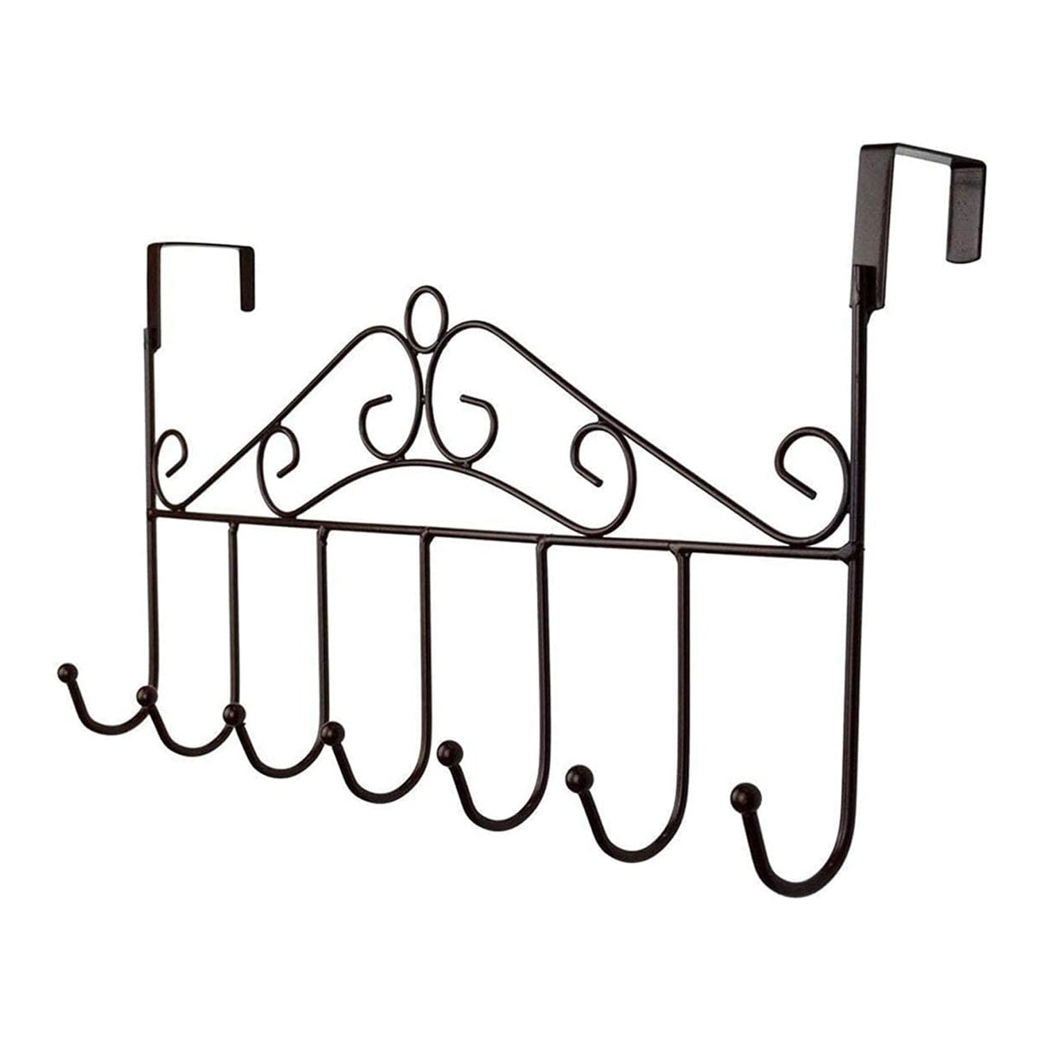 Over Door Hanger Rack – 7 Hooks Metal Organizer | Indo Glow