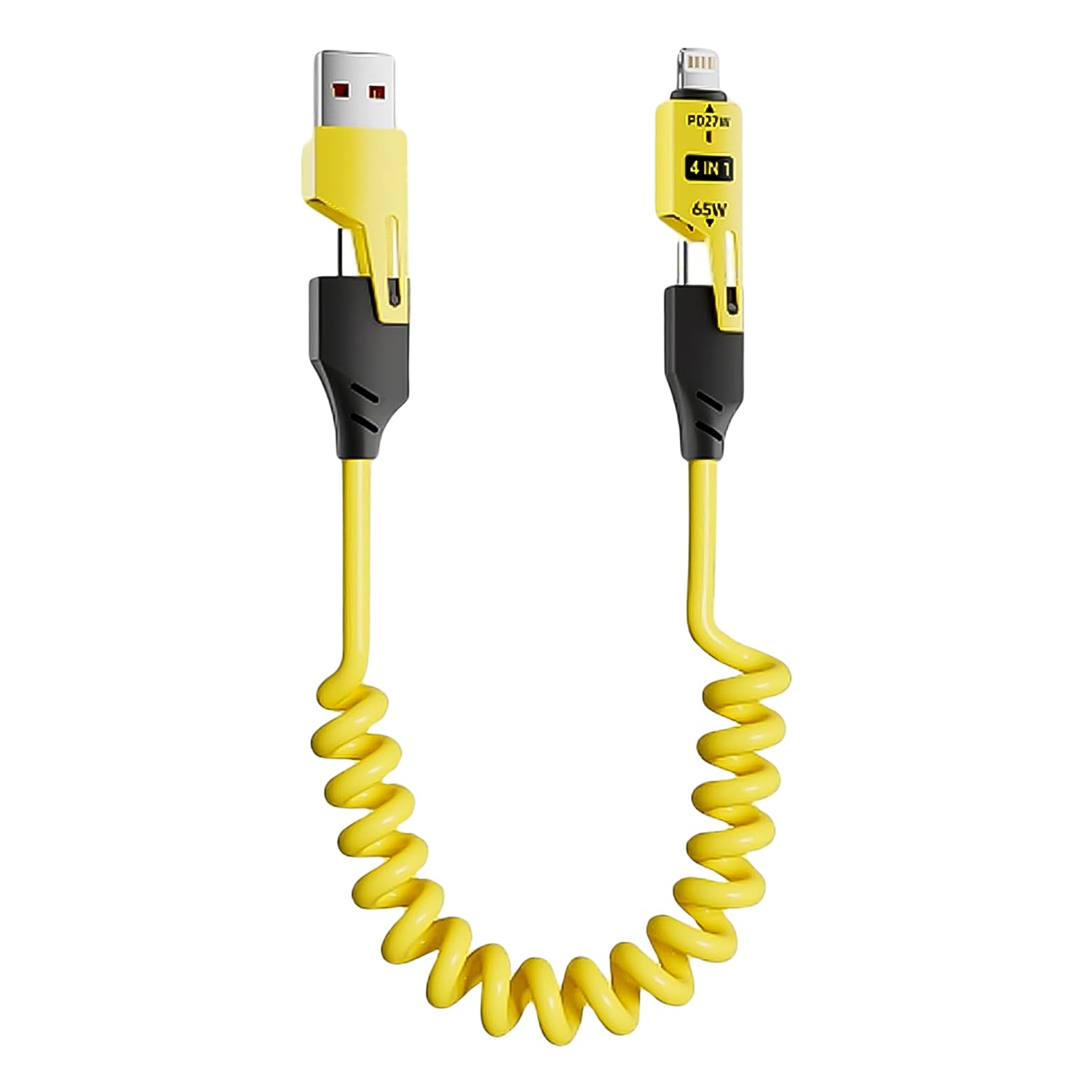 Durable TPU spring fast charging cable close-up showing tough material