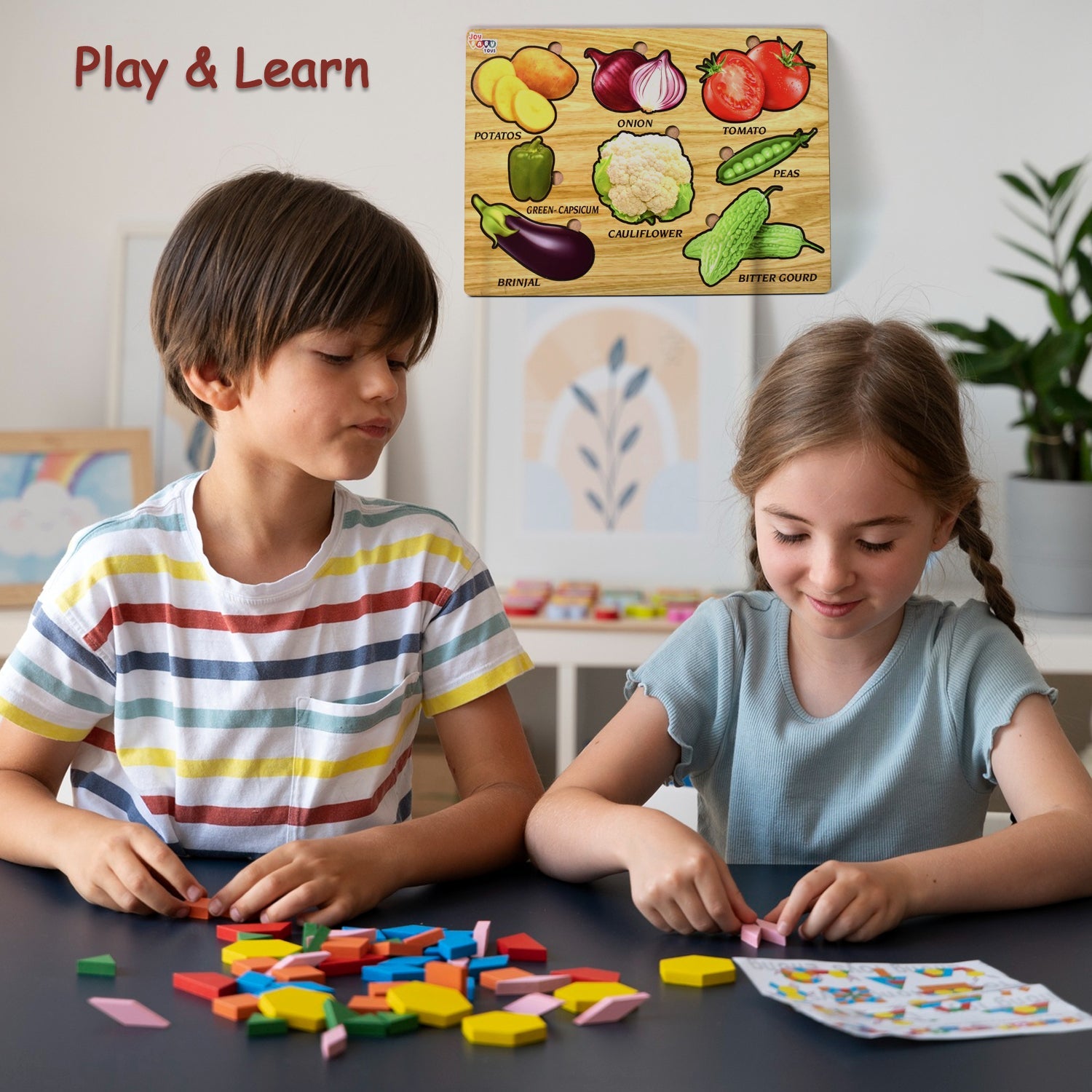 Wooden Vegetable Puzzle – Educational Toy for Toddlers | Inventive Play