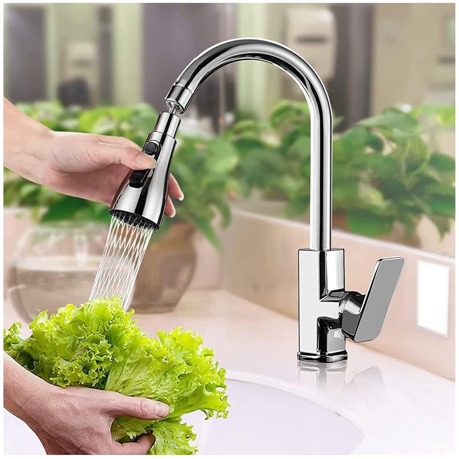 Kitchen Faucet Sprayer – 3-Function Pull Down